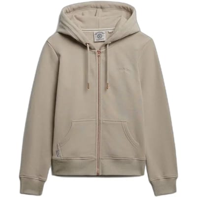 Superdry - Essential Logo halfgeborstelde hoodie met rits - Dames - Hoodies