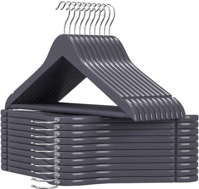 SONGMICS - Kledinghangers - Houten - Set van 20 - Antislip & 360° Draaibare Haak