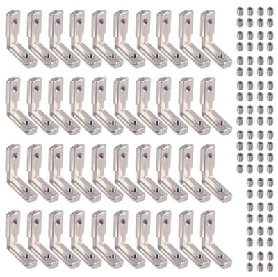 Aluminium T-sleuf Profiel Connectoren 40 Stuks 25x25mm 90 Graden Verbindingen