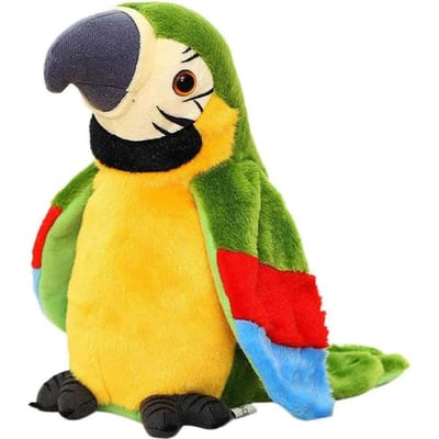 Perroquet Parlant Répète Ce Que Vous Dites Oiseau Enregistreur Électronique Battement d'Ailes Peluche Jouets Interactifs pour Enfants Cadeau de Noël Anniversaire 22cm vert