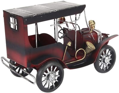 Dailygoods- Auto Model Vintage Design - Miniatuur Auto - Klassiek Automodel - Retro Decor - Blik - 19 cm Lengte - Miniatuurauto