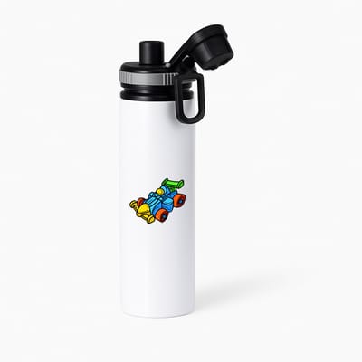 Hacebo® - Racewagen waterfles met draaidop grijs - Auto - Autosport liefhebbers - Voertuig - speelgoed auto's - water fles - 850ML