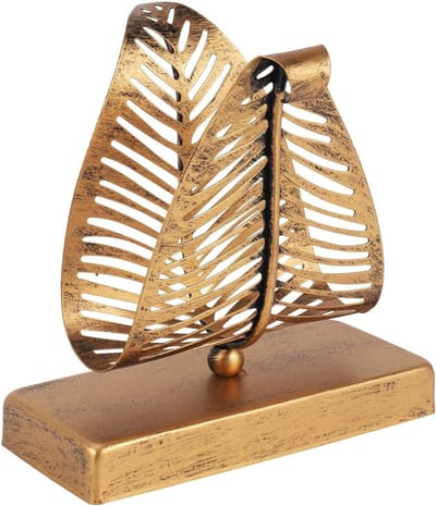 Moderne servettenhouder voor op het bureau - Vrijstaand bladdesign opbergdoos voor servetten