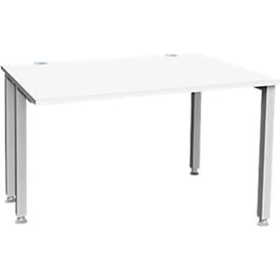 Schäfer Shop Genius bureau MODENA FLEX, 4-poots vierkante buis, verkorte zijpanelen, B 1200 mm, wit