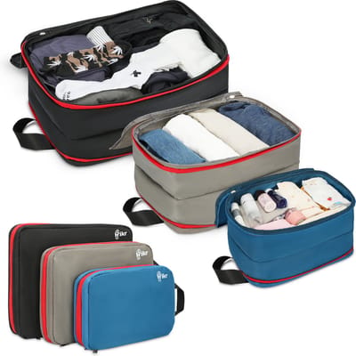 Hikr Packing Cubes - 3-delige set waterdicht met compressie voor bagage