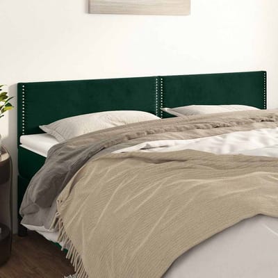 vidaXL - Hoofdborden - 200x5x78/88 - cm - fluweel - donkergroen