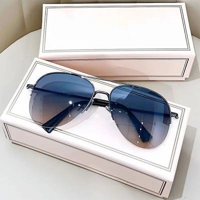 Zonnebril Heren Rijden Pilot Zonnebril Merk Designer Mannelijke UV400 Outdoor Vissen Brillen Klassieke Luchtvaart Reizen Brillen blauw