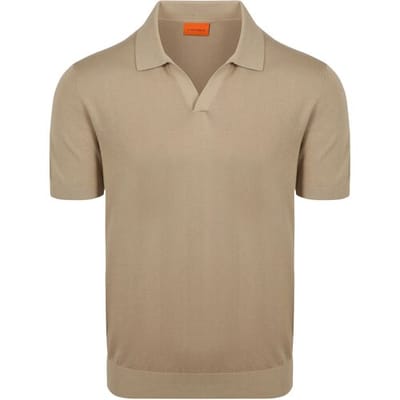 Suitable Polo Riva Compact Taupe - Maat XXL - Heren - Polo shirt Heren met Korte mouw