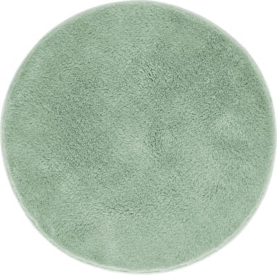 Antislip Badmat Rond 60 cm - Zacht en Wasbaar voor Badkamer - Sneldrogend en Veiliger Douchemat in Salie
