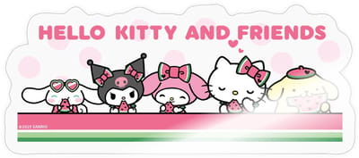 Hello Kitty En Vriend Eten Watermeloen Sticker Maat S (max. 10 x 10cm)