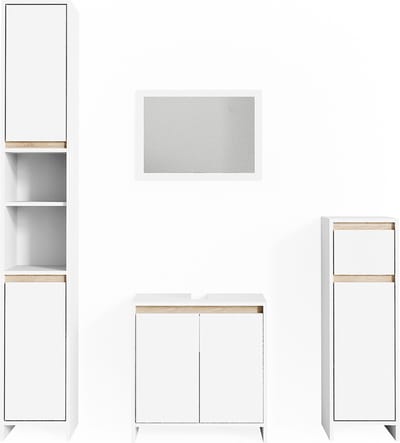 Vicco Badkamermeubel set Emma, Wit/Sonoma, 4-delig
