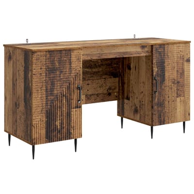 vidaXL - Bureau - Oud - hout - 142,5 - x - 50 - x - 75 - cm - Bewerkt - hout