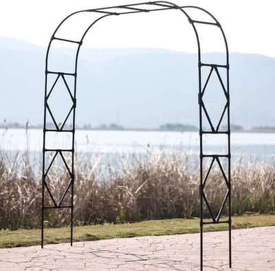 Tuinboog Klimplanten - Rozenboog Pergola - Tuin Decoratie - Gegalvaniseerde Stalen Buizen - 120-320 cm Breed - Zwart