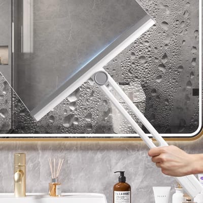 Raamtrekker Draaibaar - Schoonmaakhulp Huis - Glas Reinigen - 360 Graden Handvat - 28x30 cm - Enkel kenmerk
