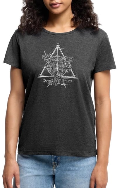 Harry Potter Deathly Hallows Premium T Shirt Dames