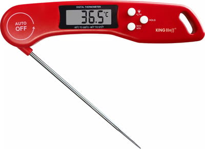 Digitale Thermometer voor Keuken, Koken, Voedsel Melk, Vlees, BBQ, Water, Thee Voor Binnen en Buiten, Waterdicht, RVS, Ultrasnel Rood