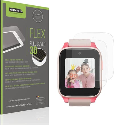 dipos FLEX – 2x Matte Screenprotector geschikt voor TCL Movetime Kids Watch MT46 | Volledige Schermbescherming | Case-Friendly