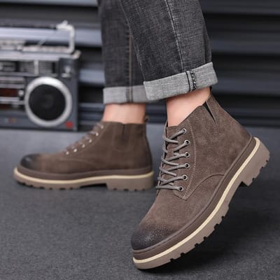 Chelsea Boots Halfhoge Britse Trend Werklaarzen Koreaanse Versie Nieuwe Alles-match Laarzen Heren Hoge Martin Schoenen Heren 43