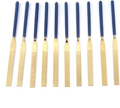 Diamantvijlen Set - Metaalvijlen Reparatie - Metaal Bewerken - Slijtvast Diamant Coating - 10 Stuks 5x180 - Blauw Limoeengroen