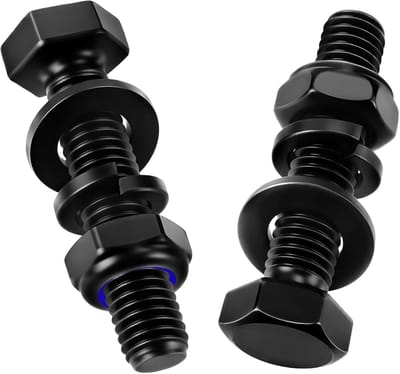 Zeskantbouten M6 x 16 mm - zwart staal - met zelfborgende moeren en ringen - ideaal voor meubelmontage - ShopVlot