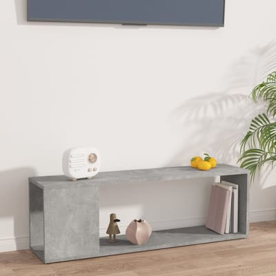 vidaXL - Tv-meubel - 100x24x32 - cm - bewerkt - hout - betongrijs
