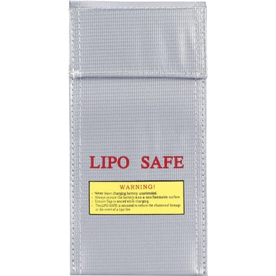 Lithium-ion Batterij Veilige Zak Brandwerend Explosiebestendig Opbergzak Beschermer 10x20cm gray
