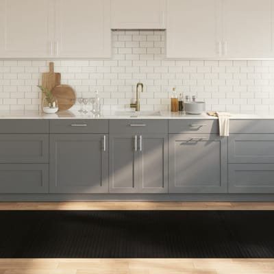 vidaXL - Vloerkleed - rechthoekig - 100x300 - cm - bamboe - zwart