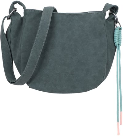 Fritzi aus Preußen schoudertas Sue02 Suede Jacky Crossbody Soft Grey Blue blauwgrijs