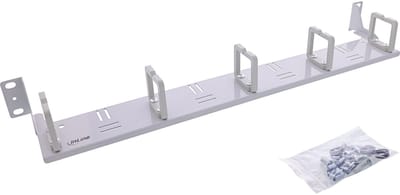 InLine® 19 kabelmanagementpaneel, 1U, 5 kunststof beugels, horizontaal, grijs
