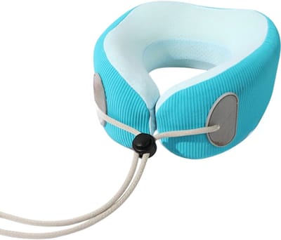 Kinderen U-vorm Memory Foam Nekkussen – Reiskussen Kind Auto – 360° Nekondersteuning – Zacht Slow Rebound Reiskussen met Afneembare Hoes voor Kinderen - Blauw