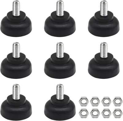 Verstelbare meubelpoten 35 x 20 x 20 mm - Antislip, schokabsorberend met 8 moeren voor tafels en stoelen
