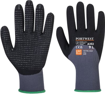 Portwest DermiFlex Ultra Plus Handschoen - Grijs/zwart - L