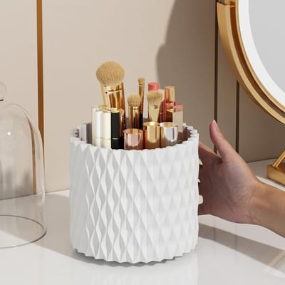 Roterende Pennenhouder met 5 Compartimenten, 360 Graden Desk Organizer voor Kantoor, Make-up en Knutselbenodigdheden, 12.2 x 12 cm