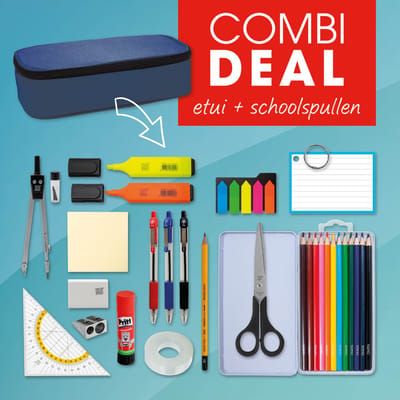 SOHO - Etui XL + Vulling - Grote etui met diverse opbergmogelijkheden - Inclusief complete vulling - In 1 klik klaar voor het nieuwe schooljaar - GB STREET - Blauw