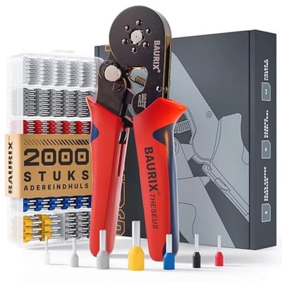 Krimptang Set met Zelfinstellende Adereindhulzen voor 0,25-6mm² - Professionele Ferrule Crimping Tool