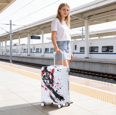 HAUSS SPOLE Reiskoffer – 20 Inch Handbagage Met Cijferslot – 39 x 22,5 x 55,5 cm – PC Hardcase – Zwart – Korte Reizen Met 4 Zwenkwielen