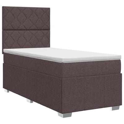 vidaXL - Boxspringbed - met - matras - Donkerbruin - 100 - x - 200 - cm - Stof