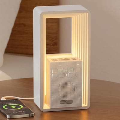 Slimme Wekker - Zonsopgang Lamp - Rustig Ontwaken - 9 Rustgevende Geluiden - 15 x 10 x 8 cm - Wit