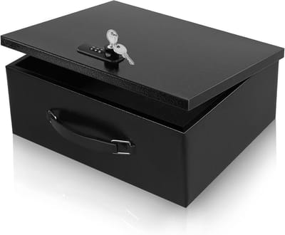 Draagbare Metalen Kluis - Veiligheidsbox Combinatieslot - Waardevolle Spullen Beveiligen - Dubbele Beveiliging Sleutelcodeslot