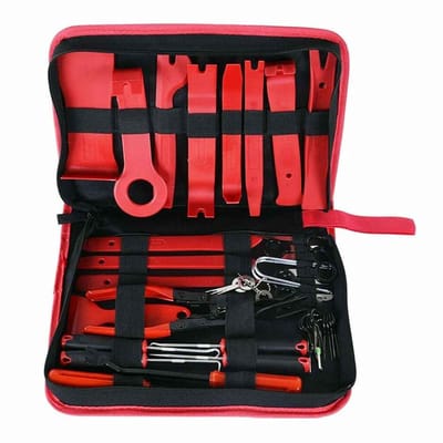 Casa Living Interieur Gereedschap Auto - 19-Delige Demontageset - Bekleding Verwijderen - ABS Kunststof - Universeel - Rood