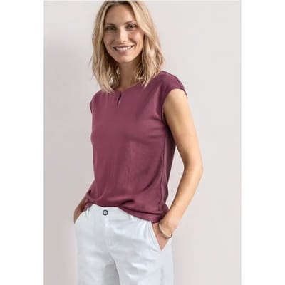 Shirt met afhangende schouders en uitsnijding