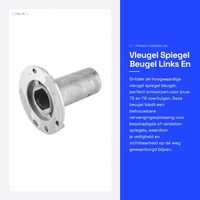 Dailygoods- Spiegelbeugel Vleugel - Speciaal voor T5/T6 - Metaal - Zilver - Vervangbaar OE-nummer 7E1857000 - Gewicht ca. 80g - Spiegelsteun