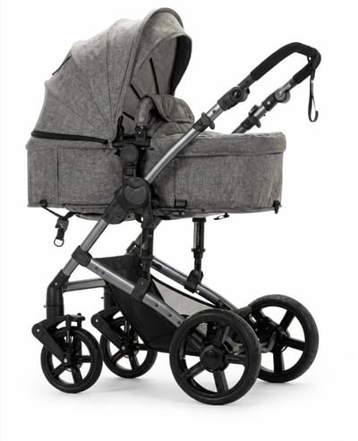 LUMÉ STORE Kinderwagen 3-in-1 - Maxi Cosi - Babywagen - Buggy Opvouwbaar - Hoog Model - Inclusief Wieg & Peuterzitje - Grijs