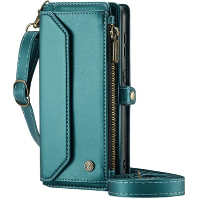 Caseme Samsung S24 FE Clutch Wallet met Koord  Groen
