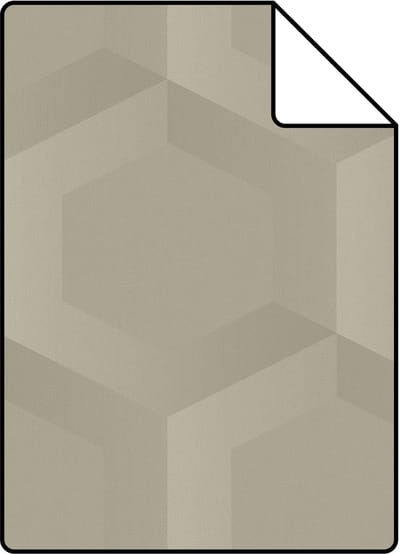 Proefstaal Origin Wallcoverings behang 3d hexagon motief zand beige - 26,5 x 21 cm - 348019-S