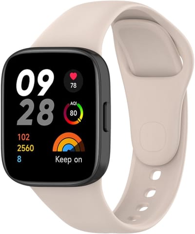 By Qubix - Siliconen bandje - Beige - Geschikt voor Xiaomi Redmi Watch 3