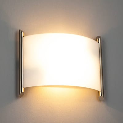 Lindby - wandlamp - 2lichts - Glas, metaal - H: 25 cm - E27 - wit gesatineerd, nikkel gesatineerd
