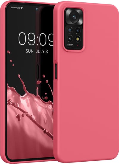 kwmobile telefoonhoesje geschikt voor Xiaomi Redmi Note 11 Pro / Note 11 Pro (5G) / Note 12 Pro (4G) - Hoesje met siliconen coating - Smartphone case in neon koraal