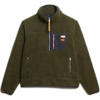 Superdry - Vintage retro fleecetrui met halve rits - Dames - Truien