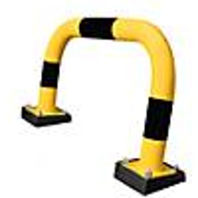 Aanrijdbeveiliging beschermbeugel SWING, binnengebruik, 390 x 750 mm, geel/zwart